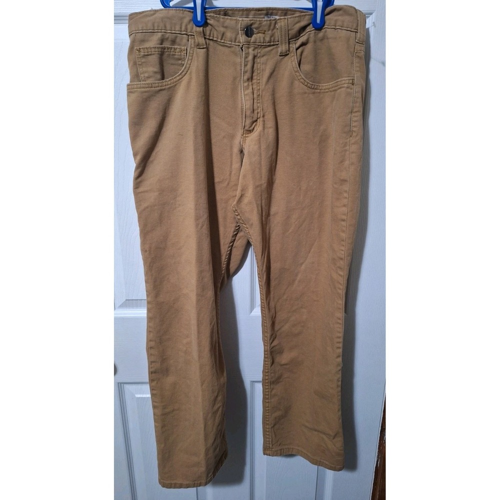 Carhartt Rugged Flex Relaxed Fit Canvas 5-Pocket Work Pants Khaki 33x28 BN2517-M